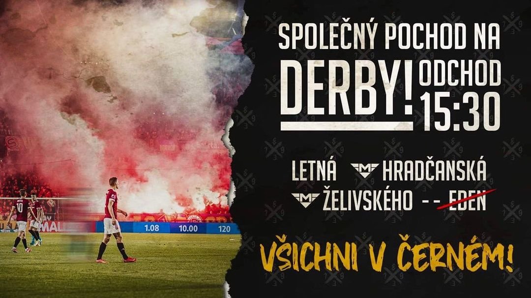 Na derby společně pochodem!
Z Letné vyrazíme v 15:30.